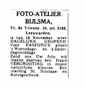 advertentie in de Leeuwarder Courant, 11 nov. 1943